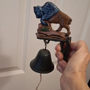 Rustic Bison Wall Bell Decor - Vintage